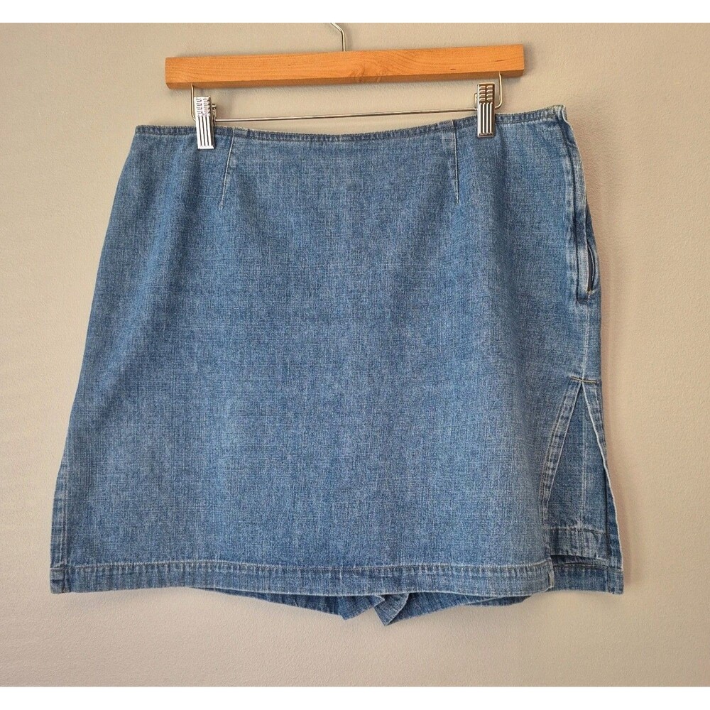 Crazy Horse Liz Claiborne Vintage Y2K Medium Wash Denim Jean Skort Womens 14